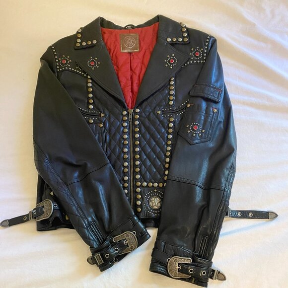 Double D Ranch Leather Jacket "Let er Buck" - Picture 5 of 12